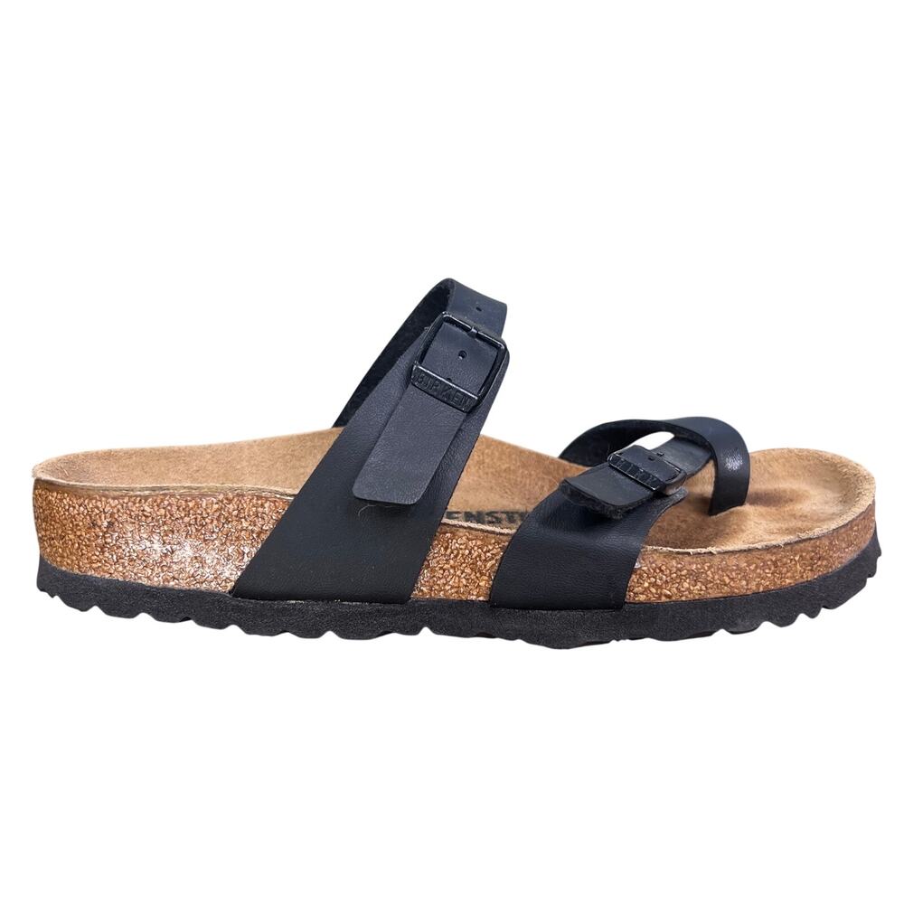Birkenstock Unisex Mayari Black Leather Sandals Size 37 M 4 W 6